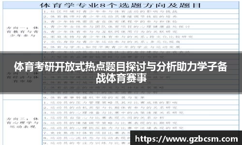 体育考研开放式热点题目探讨与分析助力学子备战体育赛事
